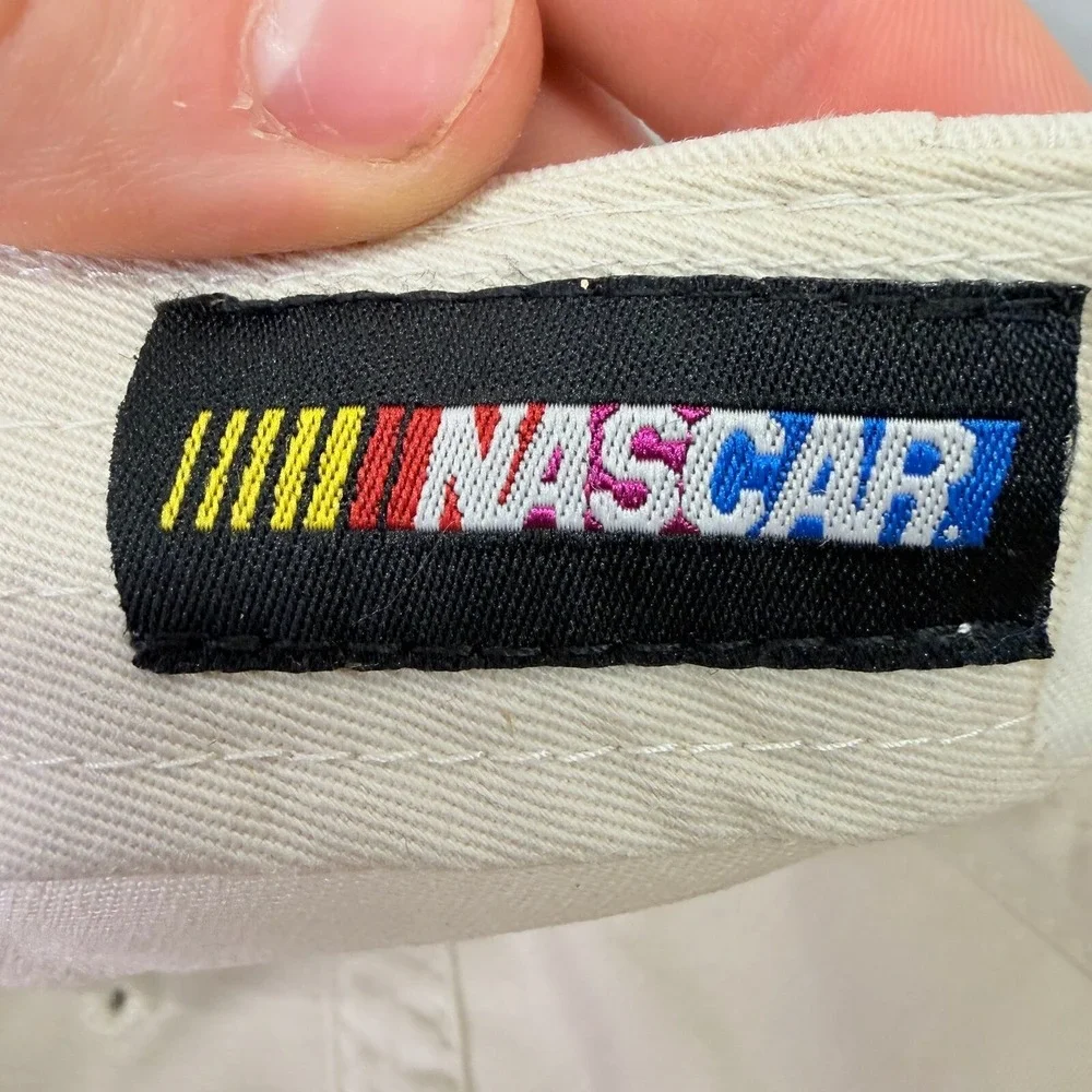 NASCAR Hat Racing Vintage Unisex OSFM Cream Embroidered Strapback Cap